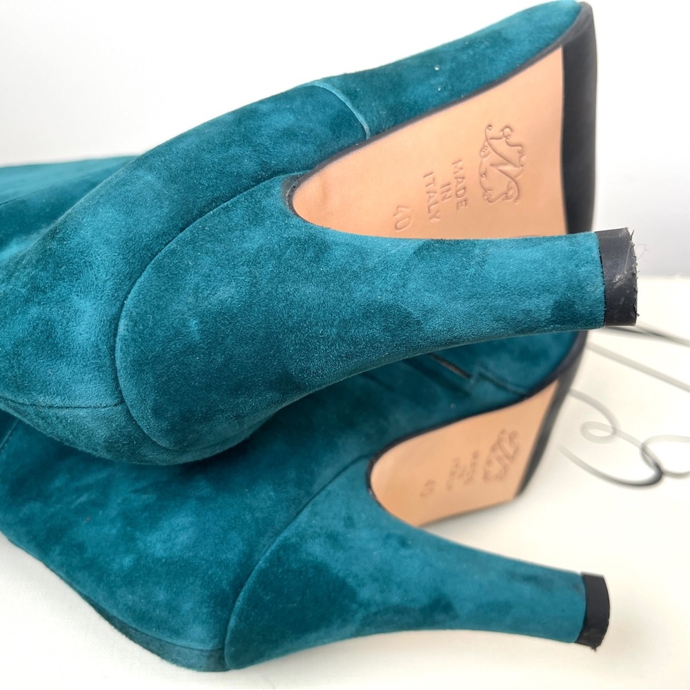 Anthropologie Knee High Lenora teal suede boot, Delia size 40 euro or 9 USA - Picture 10 of 16